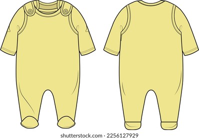 NEW BORN AND TODDLER WEAR ROMPERS FRONT AND BACK VECTOR