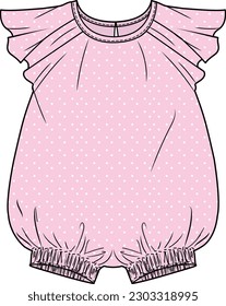 NEW BORN AND TODDLER WEAR ROMPERS WITH STARS ALL OVER PRINT VECTOR