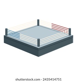 New boxing ring icon cartoon vector. Wrestling field. Sport game match