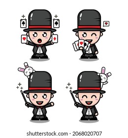 New Boy Character Magician And Bunny