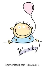 new boy greeting card background scene new baby youth boy invitation invite reception caricature globe writing painting mark comic image label greeting illustration calling card postcard bubble seal c