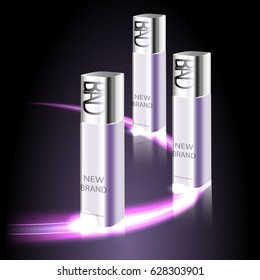 A new brand of cosmetics series of ads for premium body cream skin care sun glare. Template for poster design, posters, presentations, banners, covers,.