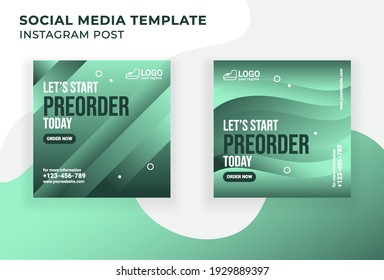 New brand order social media post banner template. Let's start preorder for product sale banner template.