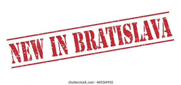 new in bratislava vector stamp on white background