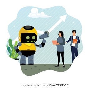 A new breakthrough in modern business. Humanoid robots help office workers increase work productivity.
