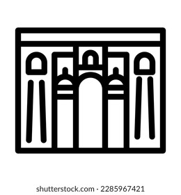 New Bridge Of Ronda Vector Line Icon Design