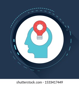 New bright idea form human head, thinking about success solution. 