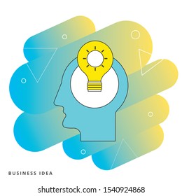 New bright idea form human head, thinking about success solution.