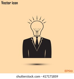 New bright idea form human head, thinking about success solution