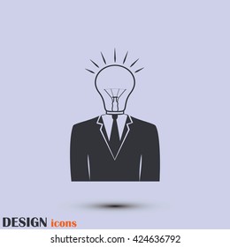 New bright idea form human head, thinking about success solution