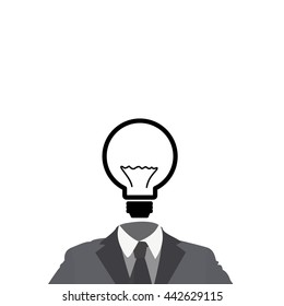 New bright idea form human head, thinking about success solution