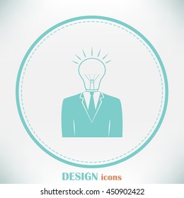 New bright idea form human head, thinking about success solution