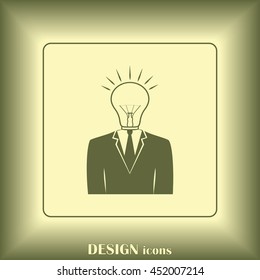 New bright idea form human head, thinking about success solution