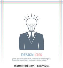 New bright idea form human head, thinking about success solution