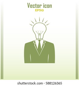 New bright idea form human head, thinking about success solution