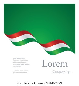 New brochure abstract design modular pattern of wavy flag ribbon of Hungary