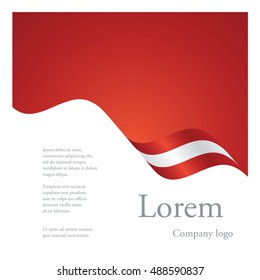 Nuevo folleto de diseño abstracto modular único patrón de cinta ondulada de la bandera de Austria