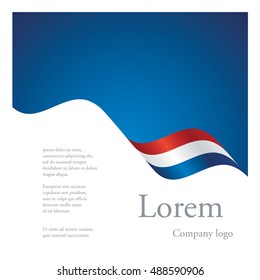 New brochure abstract design modular single pattern of wavy flag ribbon of Netherlands