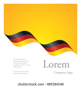 New brochure abstract design modular pattern of wavy flag ribbon of Germany