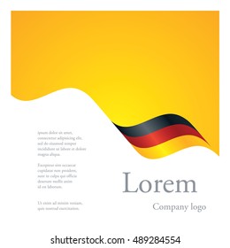 New brochure abstract design modular single pattern of wavy flag ribbon of Germany