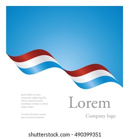 New brochure abstract design modular pattern of wavy flag ribbon of Luxembourg
