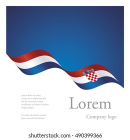 New brochure abstract design modular pattern of wavy flag ribbon of Croatia