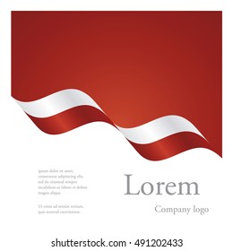 New brochure abstract design modular pattern of wavy flag ribbon of Poland