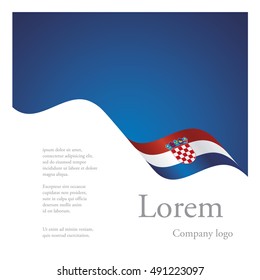 New brochure abstract design modular single pattern of wavy flag ribbon of Croatia