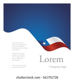 New brochure abstract design modular single pattern of wavy flag ribbon of Chile