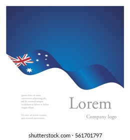 New brochure abstract design modular pattern of wavy flag ribbon of Australia