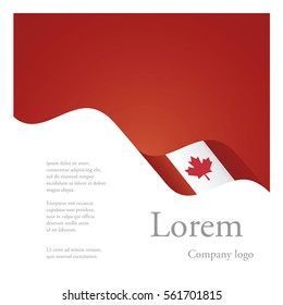 New brochure abstract design modular single pattern of wavy flag ribbon of Canada