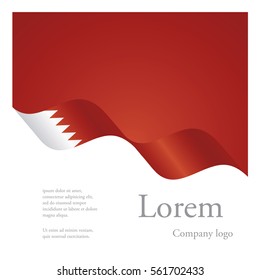 New brochure abstract design modular pattern of wavy flag ribbon of Bahrain