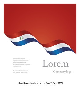 New brochure abstract design modular pattern of wavy flag ribbon of Paraguay