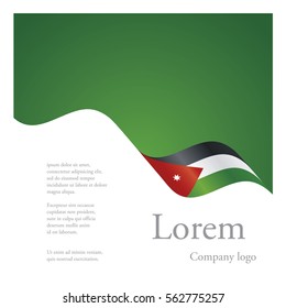 New brochure abstract design modular single pattern of wavy flag ribbon of Jordan