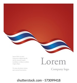 New brochure abstract design modular pattern of wavy flag ribbon of Thailand