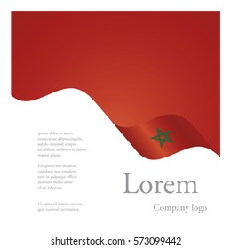 New brochure abstract design modular single pattern of wavy flag ribbon of Morocco