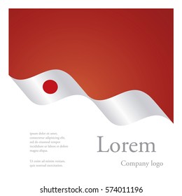 New brochure abstract design modular pattern of wavy flag ribbon of Japan