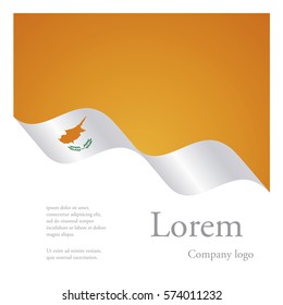 New brochure abstract design modular pattern of wavy flag ribbon of Cyprus