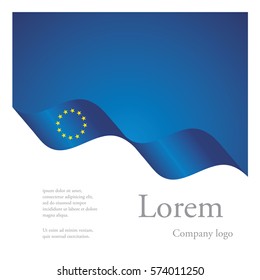 New brochure abstract design modular pattern of wavy flag ribbon of EU