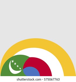 New brochure abstract design modular pattern of wavy Flag of Comoros template background