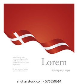 New brochure abstract design modular pattern of wavy flag ribbon of Denmark