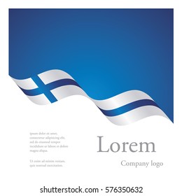 New brochure abstract design modular pattern of wavy flag ribbon of Finland