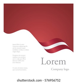 New brochure abstract design modular single pattern of wavy flag ribbon of Latvia