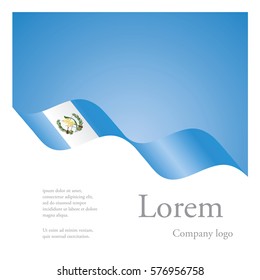 New brochure abstract design modular pattern of wavy flag ribbon of Guatemala