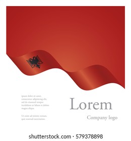New brochure abstract design modular pattern of wavy flag ribbon of Albania