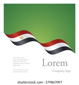 New brochure abstract design modular pattern of wavy flag ribbon of Egypt