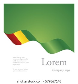 New brochure abstract design modular pattern of wavy flag ribbon of Guinea