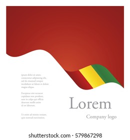 New brochure abstract design modular single pattern of wavy flag ribbon of Guinea