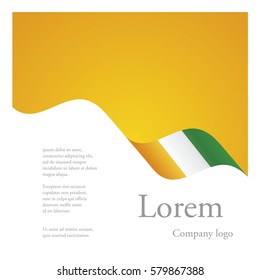 New brochure abstract design modular single pattern of wavy flag ribbon of Ivory Coast