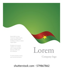 New brochure abstract design modular single pattern of wavy flag ribbon of Burkina Faso